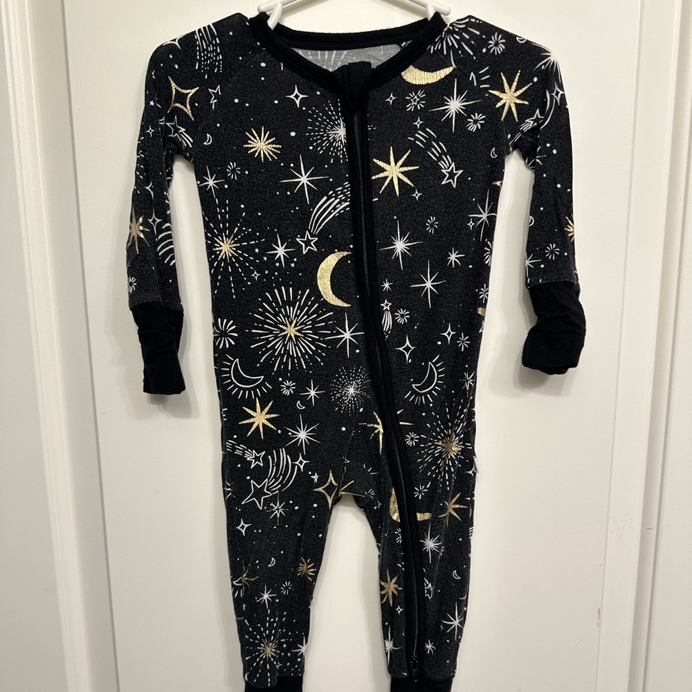 Little Sleepies Celestial Black and Gold Footie